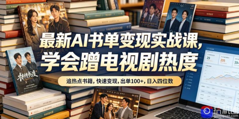 最新AI书单变现实战课,学会蹭电视剧热度,追热点书籍,快速变现,出单100 ,日入四位数-51云资源