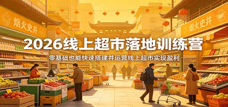2026线上超市落地训练营,零基础也能快速搭建并运营线上超市实现盈利-51云资源