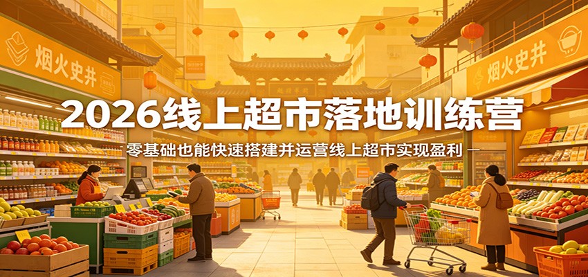 2026线上超市落地训练营，零基础也能快速搭建并运营线上超市实现盈利-51云资源