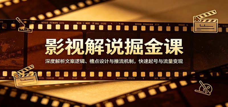 影视解说掘金课：深度解析文案逻辑、槽点设计与推流机制，快速起号与流量变现-51云资源