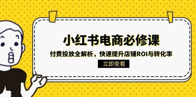 小红书电商必修课：付费投放全解析，快速提升店铺ROI与转化率-51云资源