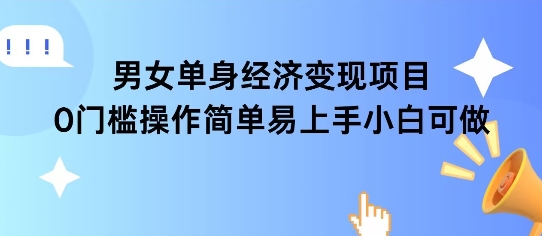 女单身经济项目变现周期长可复购率高日入1k-51云资源