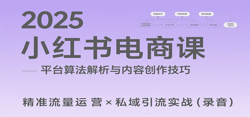 2025小红书电商课:解析算法,创作高转化内容,助力卖家获取流量实现变现(录音)