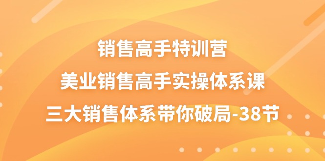 销售高手特训营，美业销售高手实操体系课，三大销售体系带你破局（38节）-51云资源
