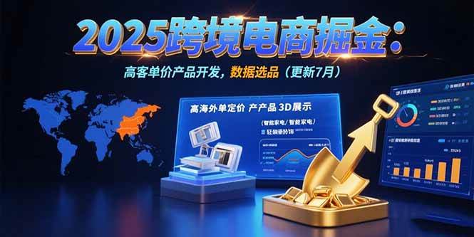 （15512期）2025跨境电商掘金：蓝海市场定位，高客单价产品开发，数据选品(更新7月)-51云资源