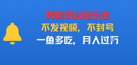 男粉项目新玩法，不发视频，不封号，一鱼多吃，月入过W-51云资源