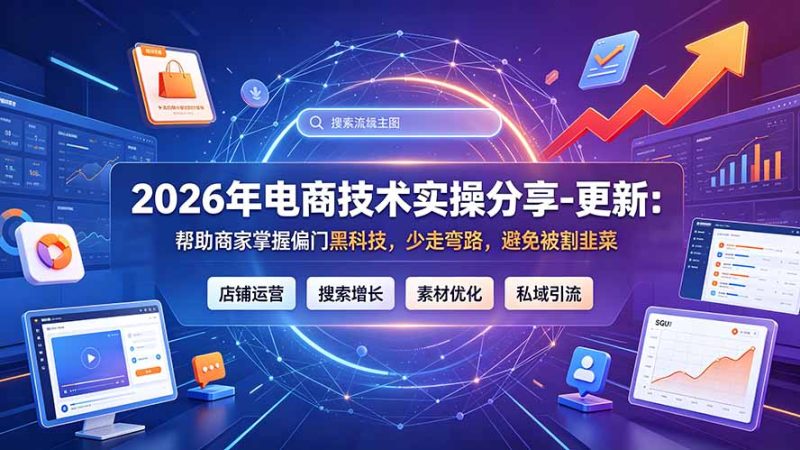 2026年电商技术实操分享-更新9月:帮助商家掌握偏门黑科技,少走弯路,避免被割韭菜-51云资源