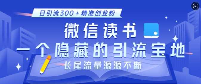 微信读书,一个隐藏的引流宝地,不为人知的小众打法,日引流300 精准创业粉,长尾流量源源不断-51云资源