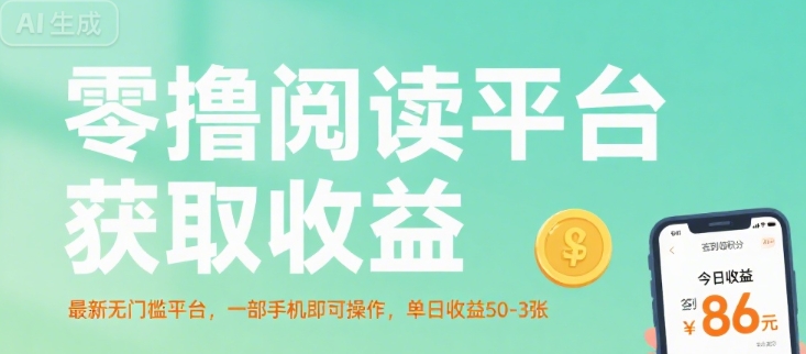零撸阅读平台获取收益,最新无门槛平台,一部手机即可操作,单日收益50-3张【揭秘】