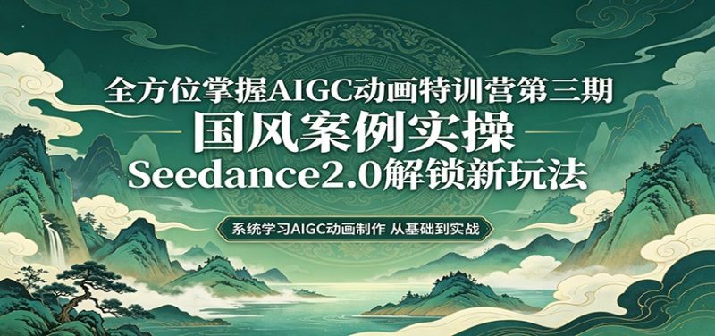 零基础AIGC动画精通第三期:国风案例实操,Seedance2.0解锁新玩法-51云资源