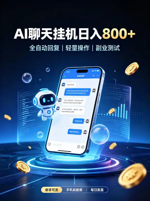 AI聊天挂G项目,日入800➕,全自动操作,适用个人副业,支持工作室矩阵操作【揭秘】-51云资源