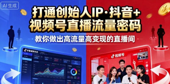 25年直播9-10两期线下课，打通创始人IP，抖音 视频号直播流量密码，教你做出高流量高变现的直播间-51云资源