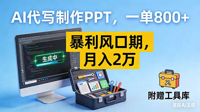AI代写制作PPT,一单800 , 暴利风口期,月入2万【附工具】