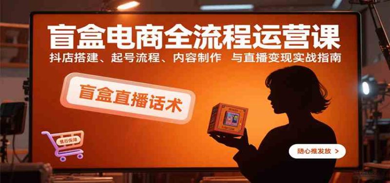盲盒电商全流程运营课:抖店搭建、起号流程、内容制作与直播变现实战指南-51云资源