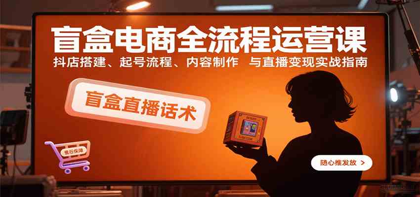 盲盒电商全流程运营课：抖店搭建、起号流程、内容制作与直播变现实战指南-51云资源