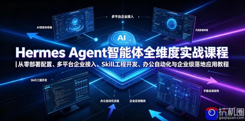 Hermes Agent智能体全维度实战课程|从零部署配置、多平台企业接入、Skill工程开发、办公自动化与企业级落地应用教程-51云资源
