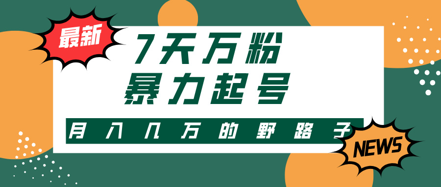 (13047期)3-7天万粉,快手暴力起号,多种变现方式,新手小白秒上手,单月变现几…