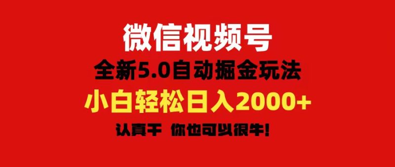 （11332期）微信视频号变现，5.0全新自动掘金玩法，日入利润2000 有手就行-51云资源