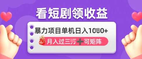 2025年4月最新看短剧领收益，单机日收入1k【揭秘】-51云资源