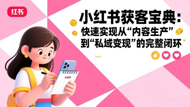 小红书获客宝典:快速实现从“内容生产”到“私域变现”的完整闭环-51云资源