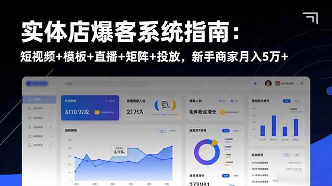 (16541期)实体店爆客系统指南:短视频 模板 直播 矩阵 投放,新手商家月入5万