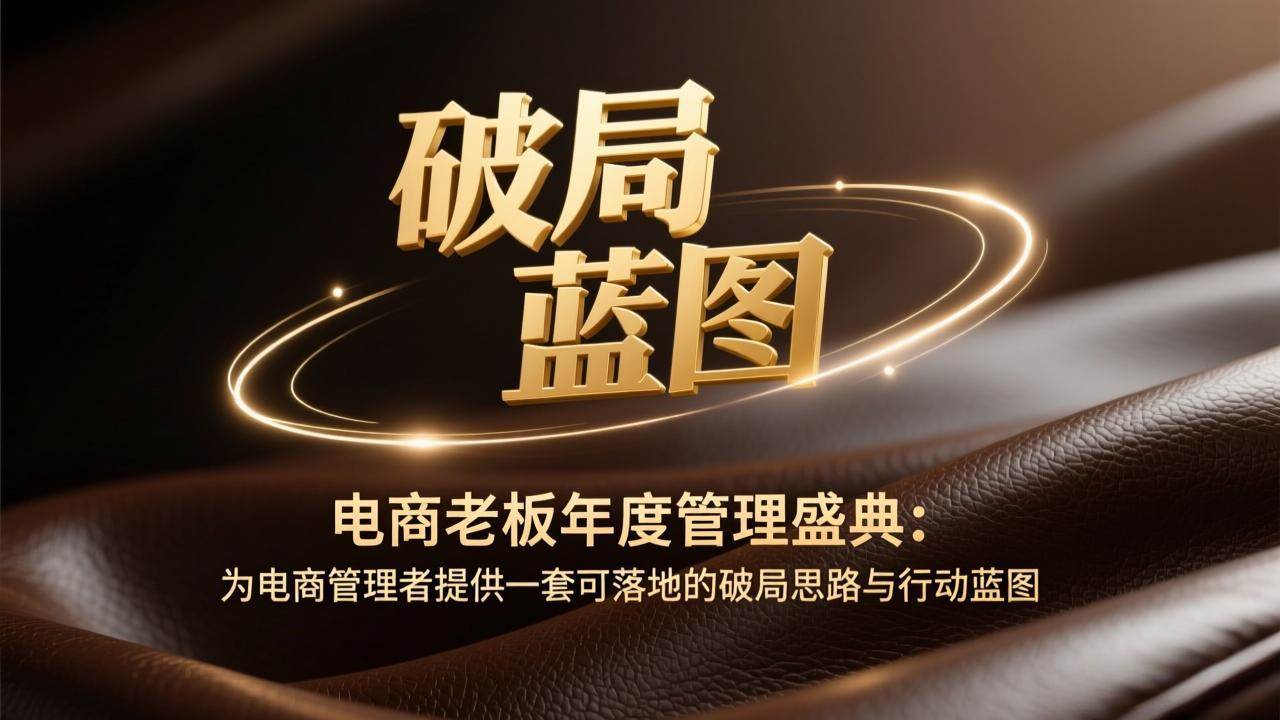 （17374期）电商老板年度管理盛典：为电商管理者提供一套可落地的破局思路与行动蓝图