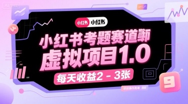小红书考题赛道虚拟项目1.0，项目操作简单，每天收益2-3张-51云资源