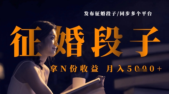 发布征婚段子，同步多个平台，拿N份收益，月入5k-51云资源