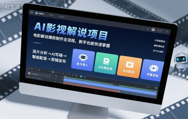 AI影视解说项目,电影解说爆款制作全流程,新手也能快速掌握-51云资源