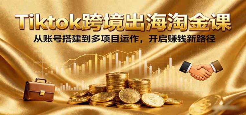 Tiktok跨境出海淘金课，从账号搭建到多项目运作，开启赚钱新路径-51云资源