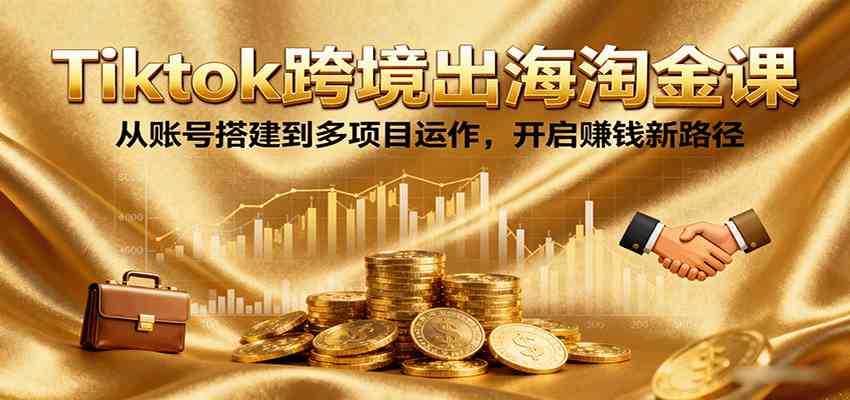 Tiktok跨境出海淘金课，从账号搭建到多项目运作，开启赚钱新路径-51云资源