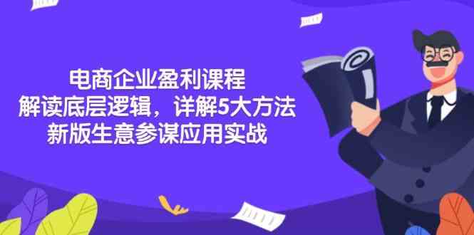 电商企业盈利课程:解读底层逻辑,详解5大方法论,新版生意参谋应用实战-51云资源