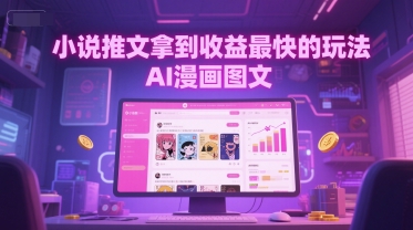 小说推文拿到收益最快的玩法，AI漫画图文-51云资源