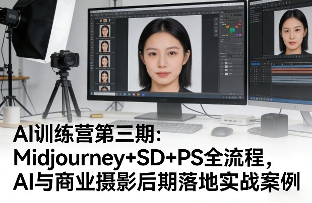 AI训练营第三期:Midjourney SD PS全流程,AI与商业摄影后期落地实战案例-51云资源