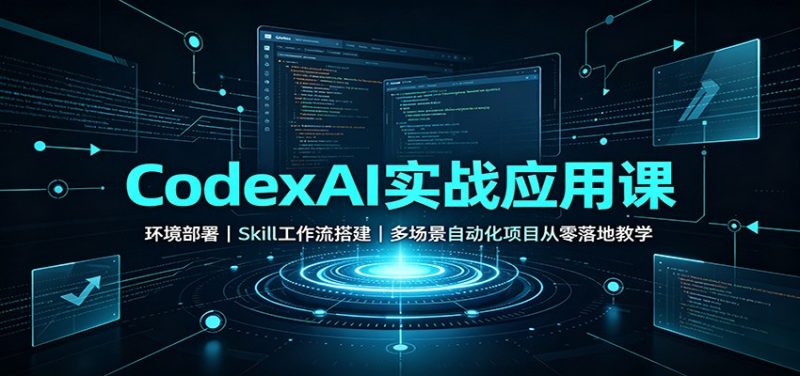 CodexAI实战应用课:环境部署Skill工作流搭建,多场景自动化项目从零落地教学-51云资源