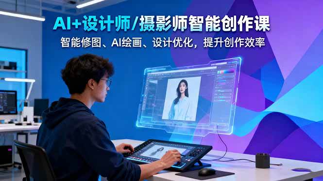 AI 设计师/摄影师智能创作课：智能修图、AI绘画、设计优化，提升创作效率-51云资源