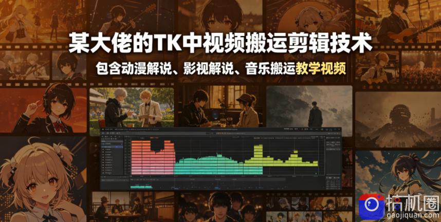 某大佬的TK中视频搬运剪辑技术，包含动漫解说、影视解说、音乐搬运教学视频-51云资源