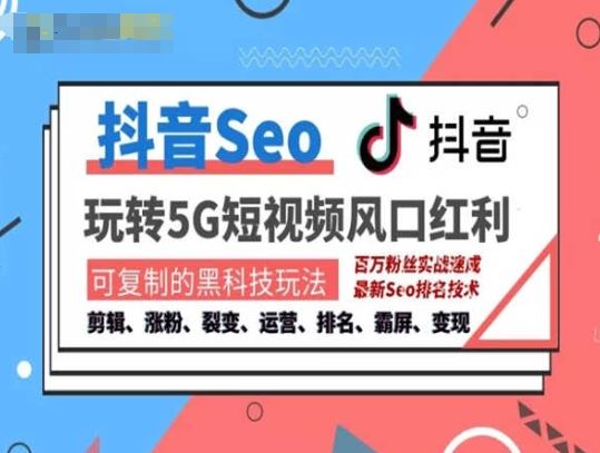 抖音SEO引流培训课程-抓住抖音风口,实现搜索排名,获取精准流量,快速成交变现-51云资源