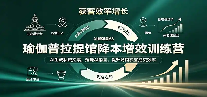 瑜伽普拉提馆降本增效训练营:AI生成私域文案,落地AI销售,提升场馆获客成交效率-51云资源