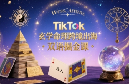 TikTok玄学命理跨境出海双语掘金课,手把手教你用命理知识精准直击海外用户痛点-51云资源