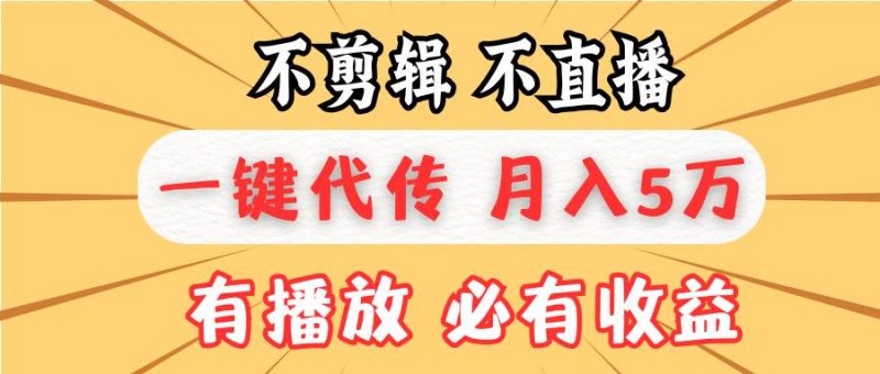 (13555期)不剪辑不直播,一键代发,月入5万懒人必备,我出视频你来发-51云资源
