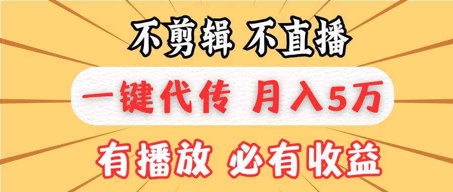 (13555期)不剪辑不直播,一键代发,月入5万懒人必备,我出视频你来发-51云资源