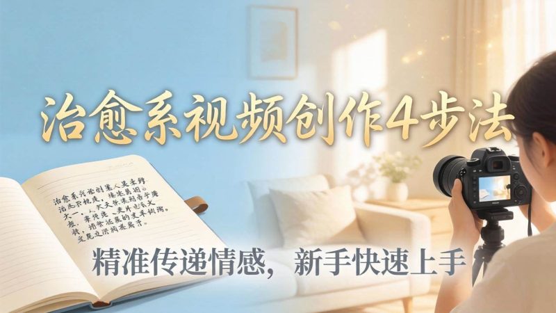 (18165期)治愈系视频创作4步法:从文案打磨到画面呈现,精准传递情感,新手快速上手出优质内容-51云资源