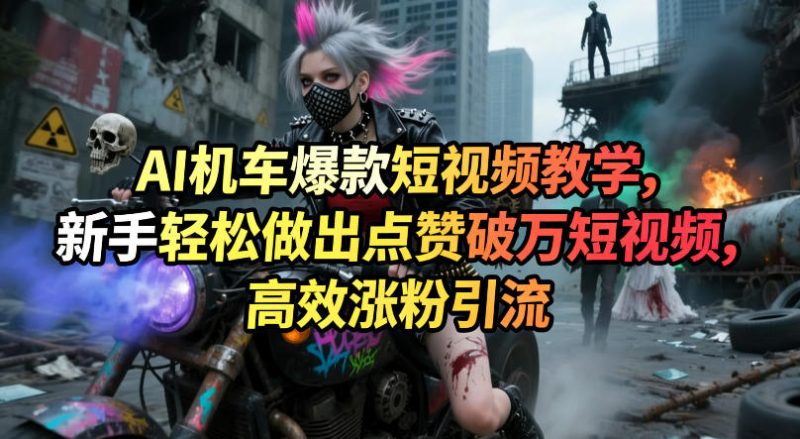 AI机车爆款短视频教学，新手轻松做出点赞破万短视频，高效涨粉引流-51云资源