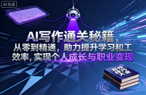 AI写作通关秘籍,从零到精通,助力提升学习和工作效率,实现个人成长与职业变现-51云资源
