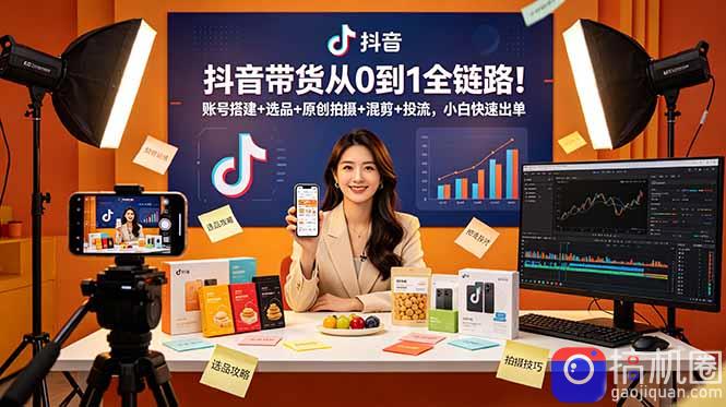 抖音带货从0到1全链路！账号搭建 选品 原创拍摄 混剪 投流，小白快速出单-51云资源