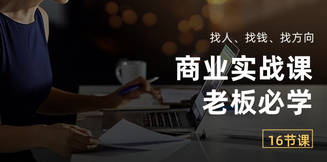 商业实战课【老板必学】：找人、找钱、找方向（16节课）-51云资源