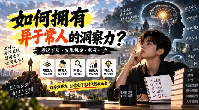 某公众号付费文章:如何拥有异于常人的洞察力?-51云资源