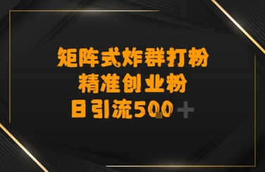 矩阵炸群打粉,日引流500 精准创业粉