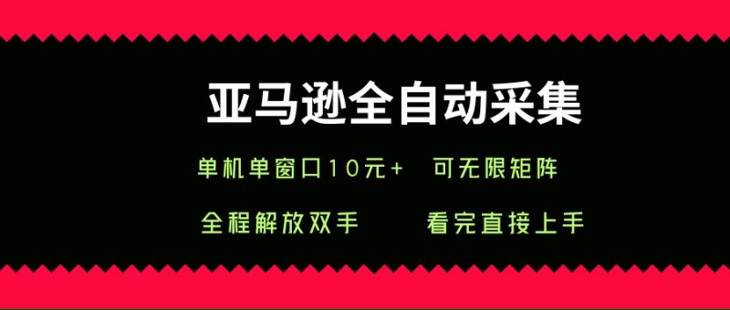 （15704期）亚马逊全自动采集，单机单窗口一天10 ，可无限矩阵去做-51云资源